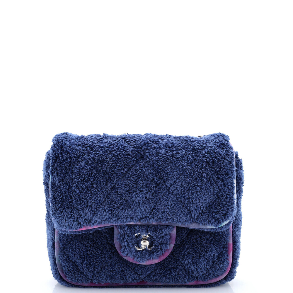 Chanel Small Classic Single Flap Bag Quilted Terry Cloth and Ribbon